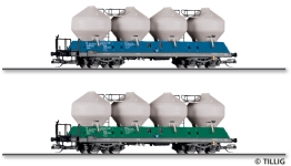 Tillig 01119 - TT - 2-tlg. Set Staubsilowagen Raj-Wagon Trenčin, Ep. VI